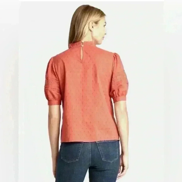 Universal Thread Boho Lace Crochet Puff Sleeve Cotton Top Size Small - Picture 3 of 12